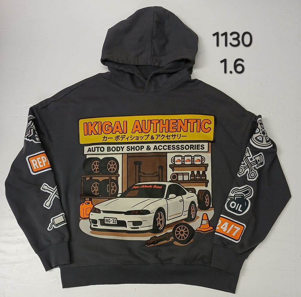 Brand Makers IKIGAI Authentic (Large) Charcoal Decal Hoodie